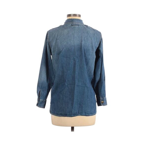 Current Elliott Denim Chambray Studded Collar Shirt Womens Size Size 2 Medium 6 - Picture 3 of 4